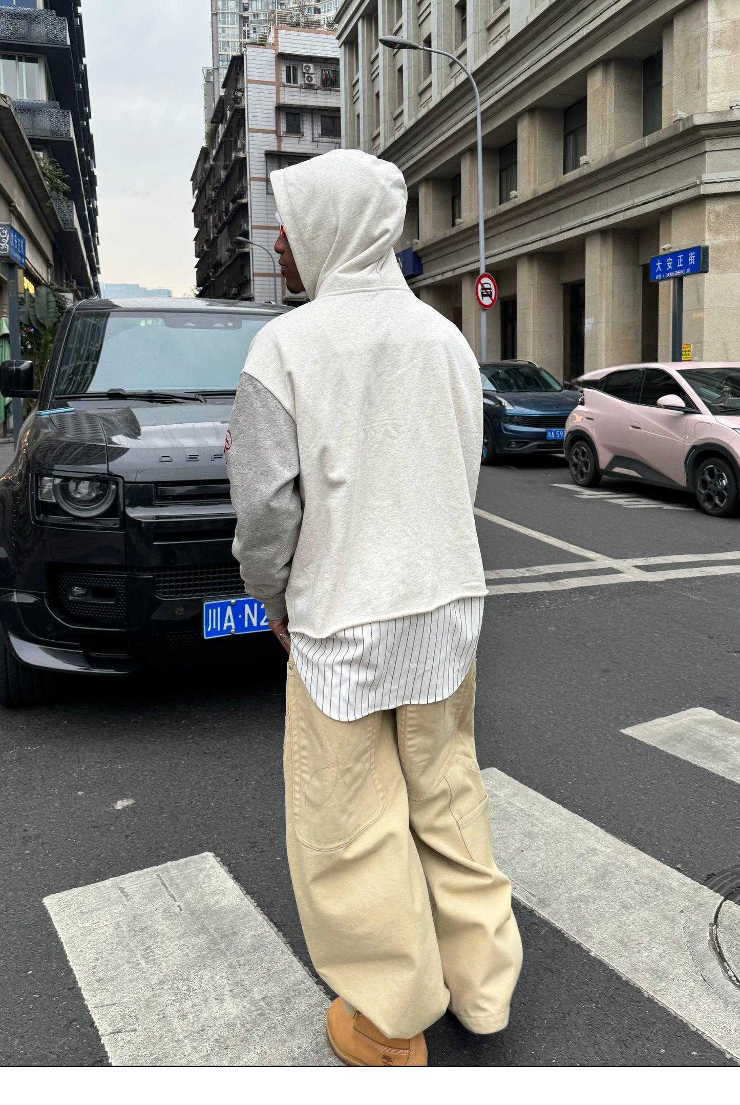 Patchwork Zip-Up Hoodie