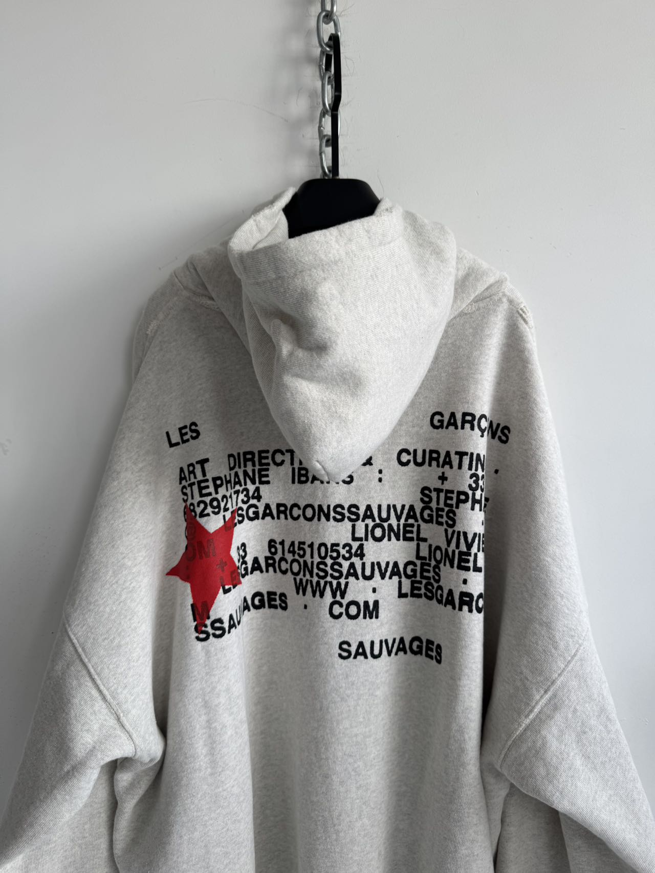 Distressed Short-Sleeve Wide-Fit Pure Cotton Hoodie