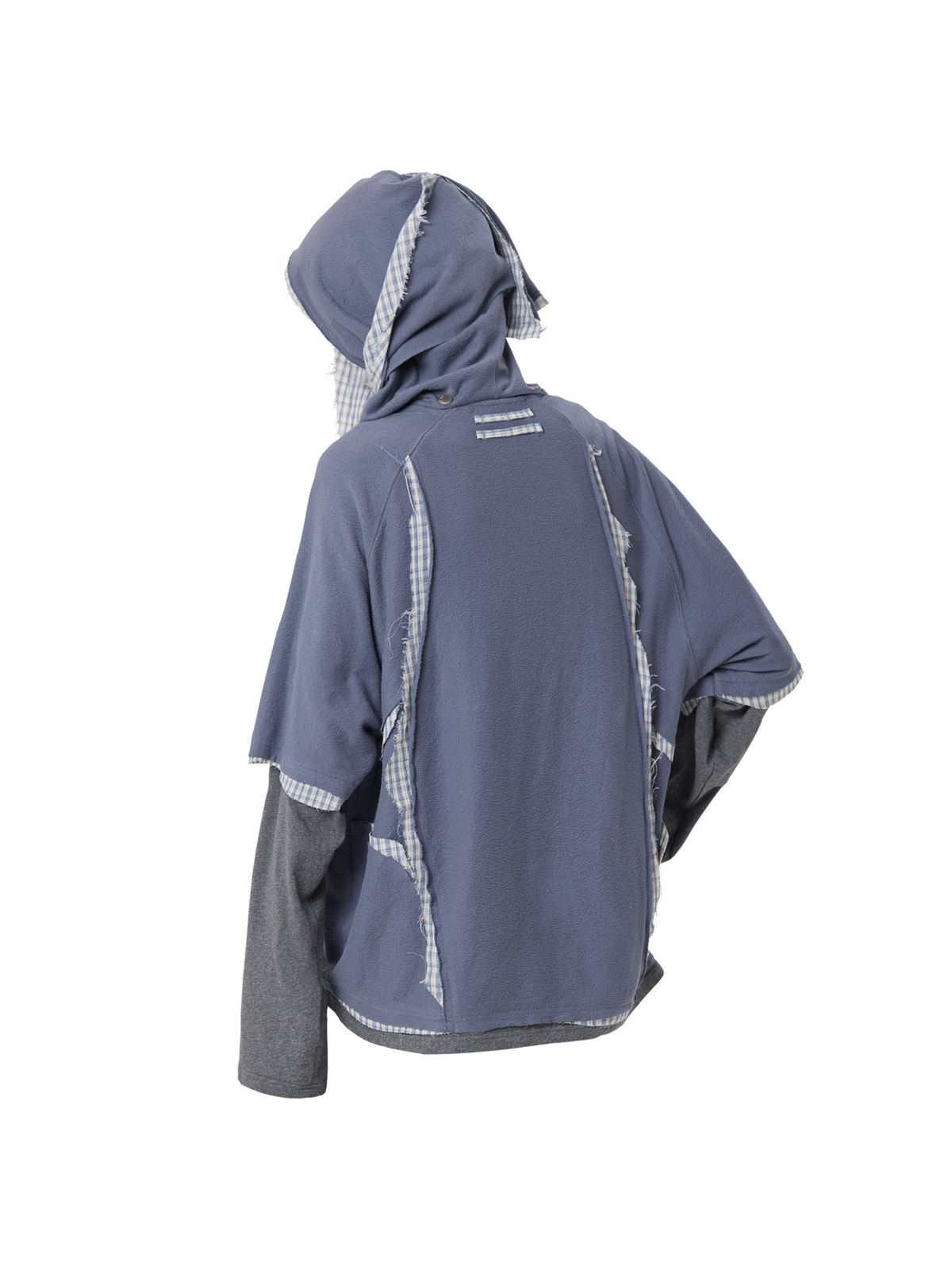 Removable Patchwork Hooded Faux Two-Piece T-Shirt