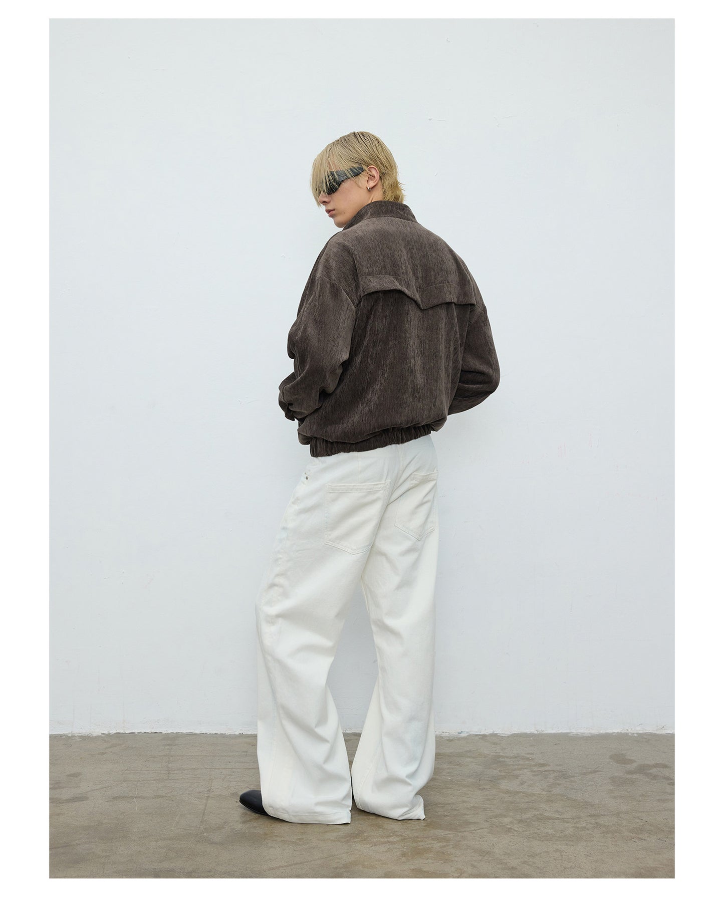 Corduroy Textured Zipper Jacket