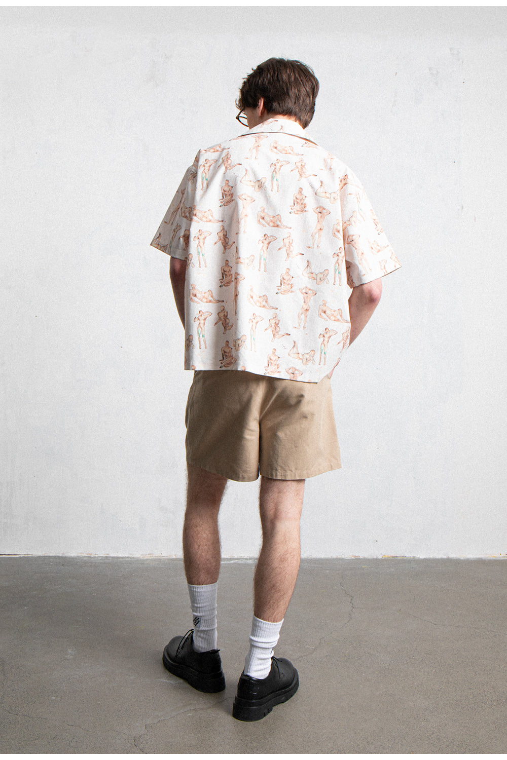 Hand-painted printed short-sleeved shirt
