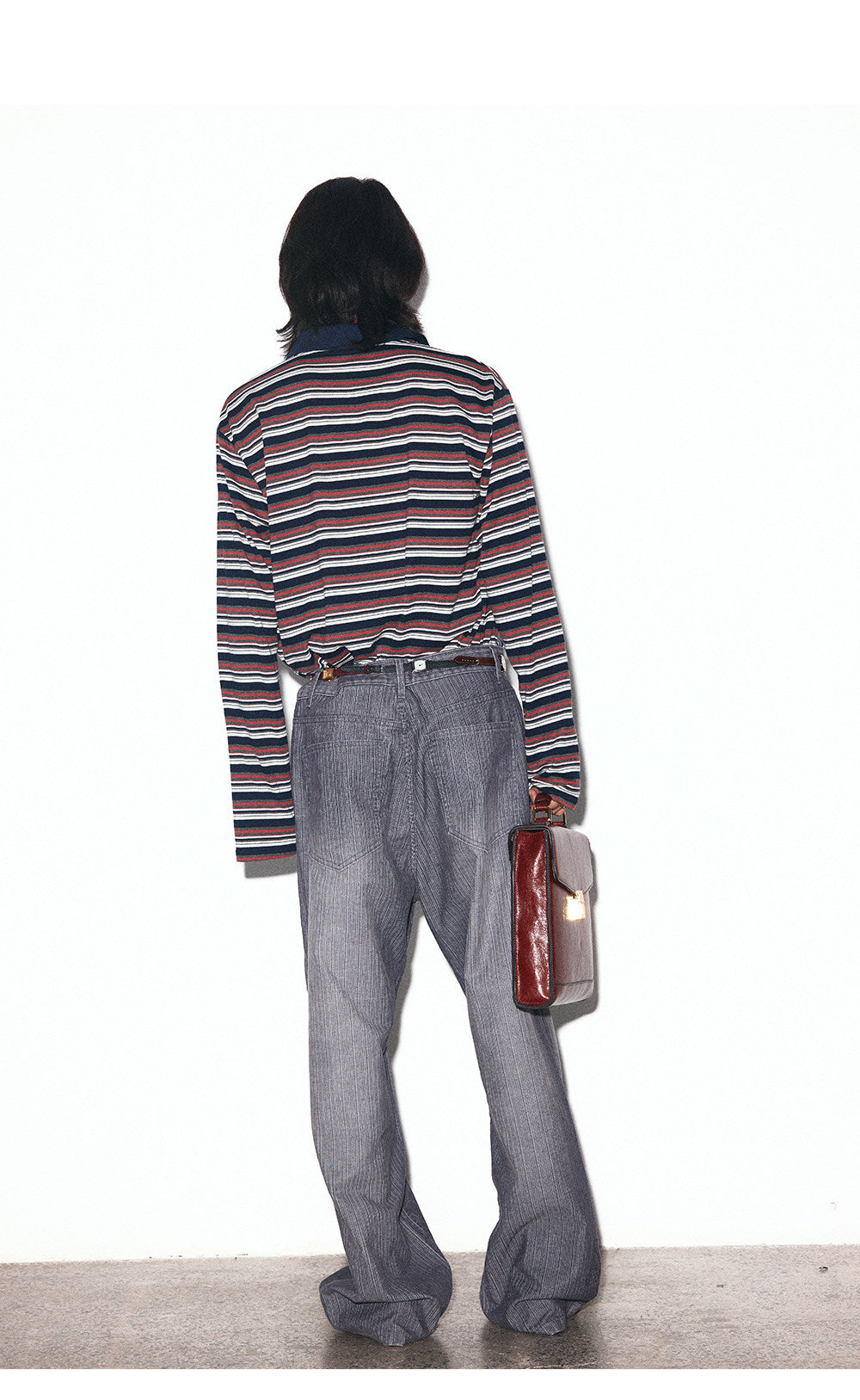 Retro Color Block Striped Polo Shirt