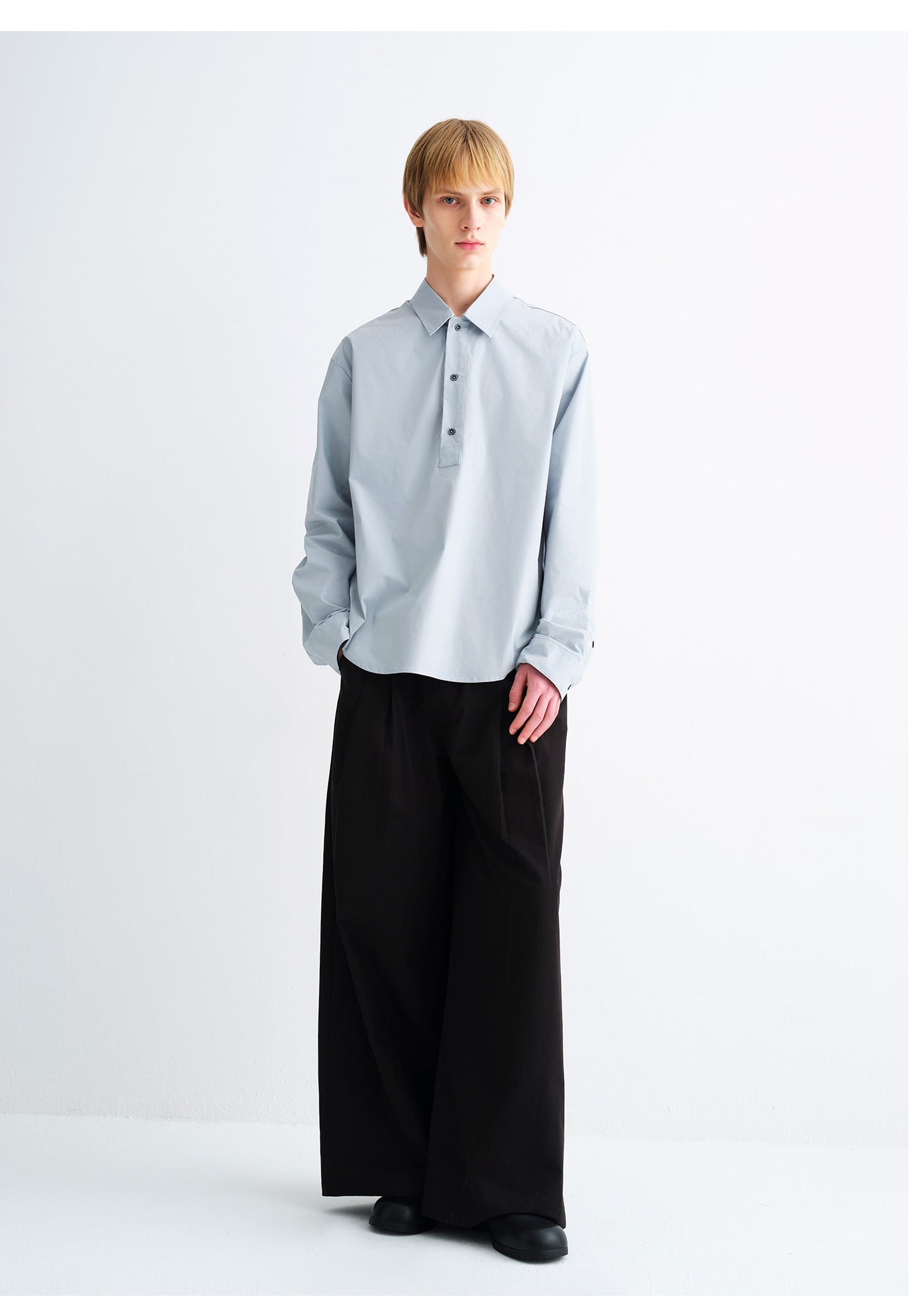Solid-Color Cotton-Blend Shirt