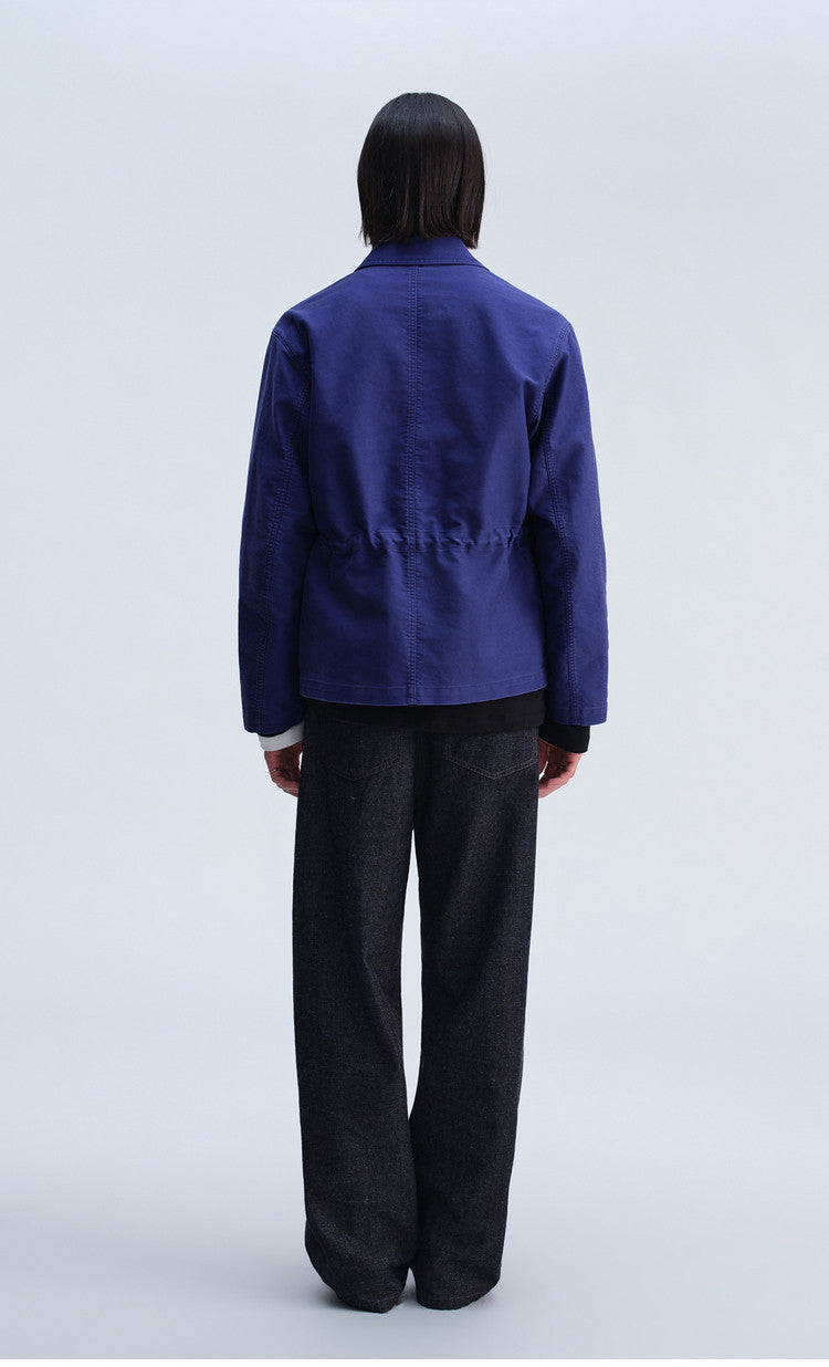 Casual Jacket with Stand-Up Collar and Patch Pockets