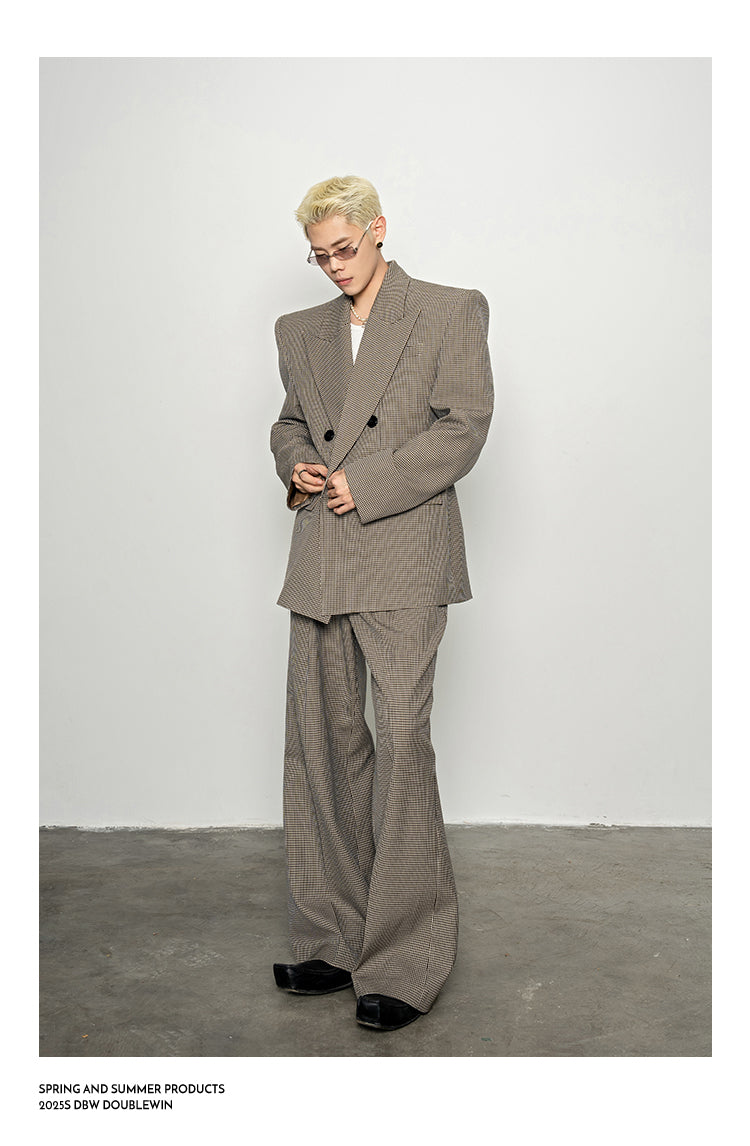 Retro Style Houndstooth Suit