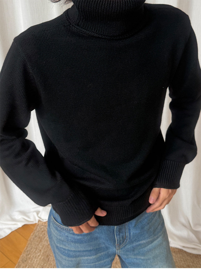 Thick Wool Blend High-Neck Sweater