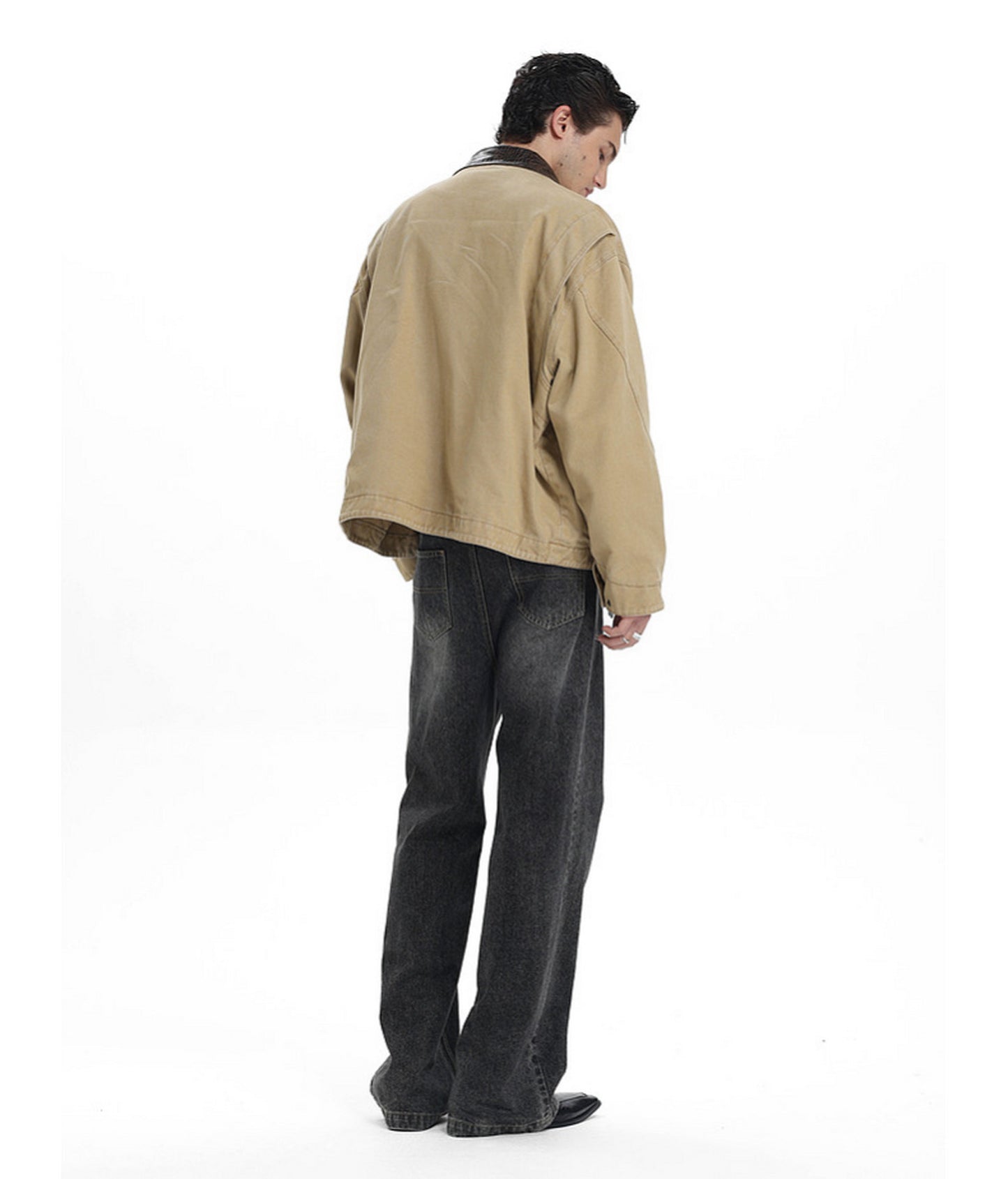 Faux Crocodile Leather Patchwork Jacket