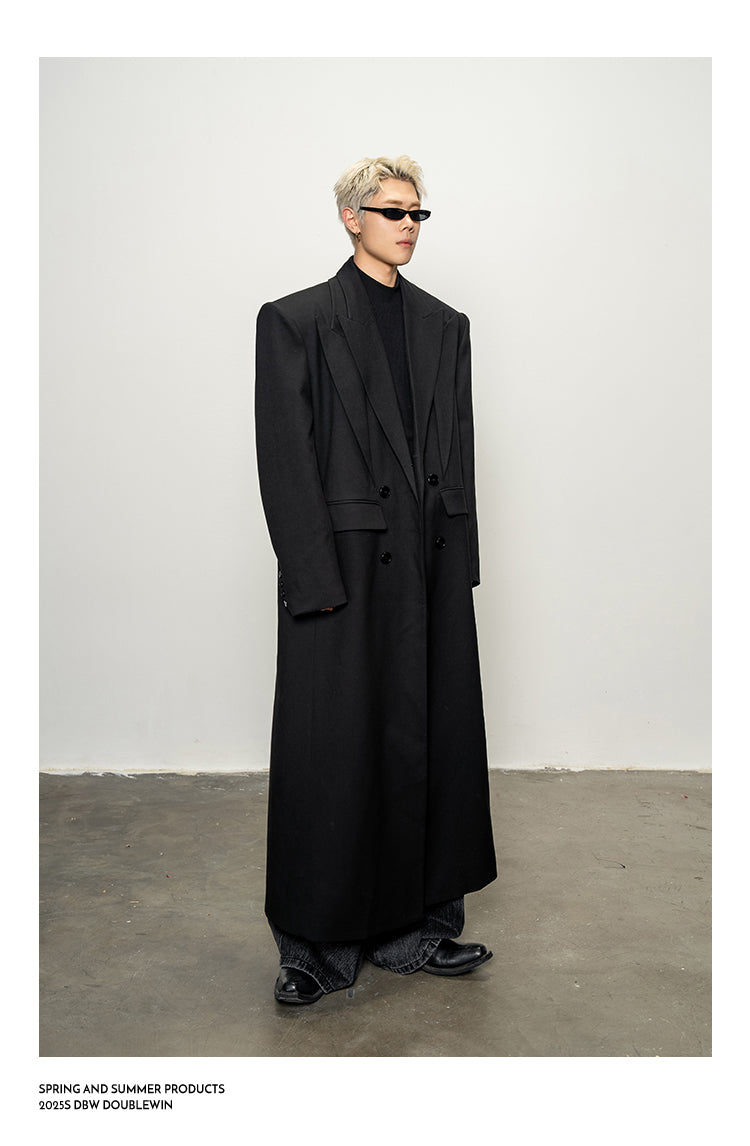 Faux Two-Piece Long Coat