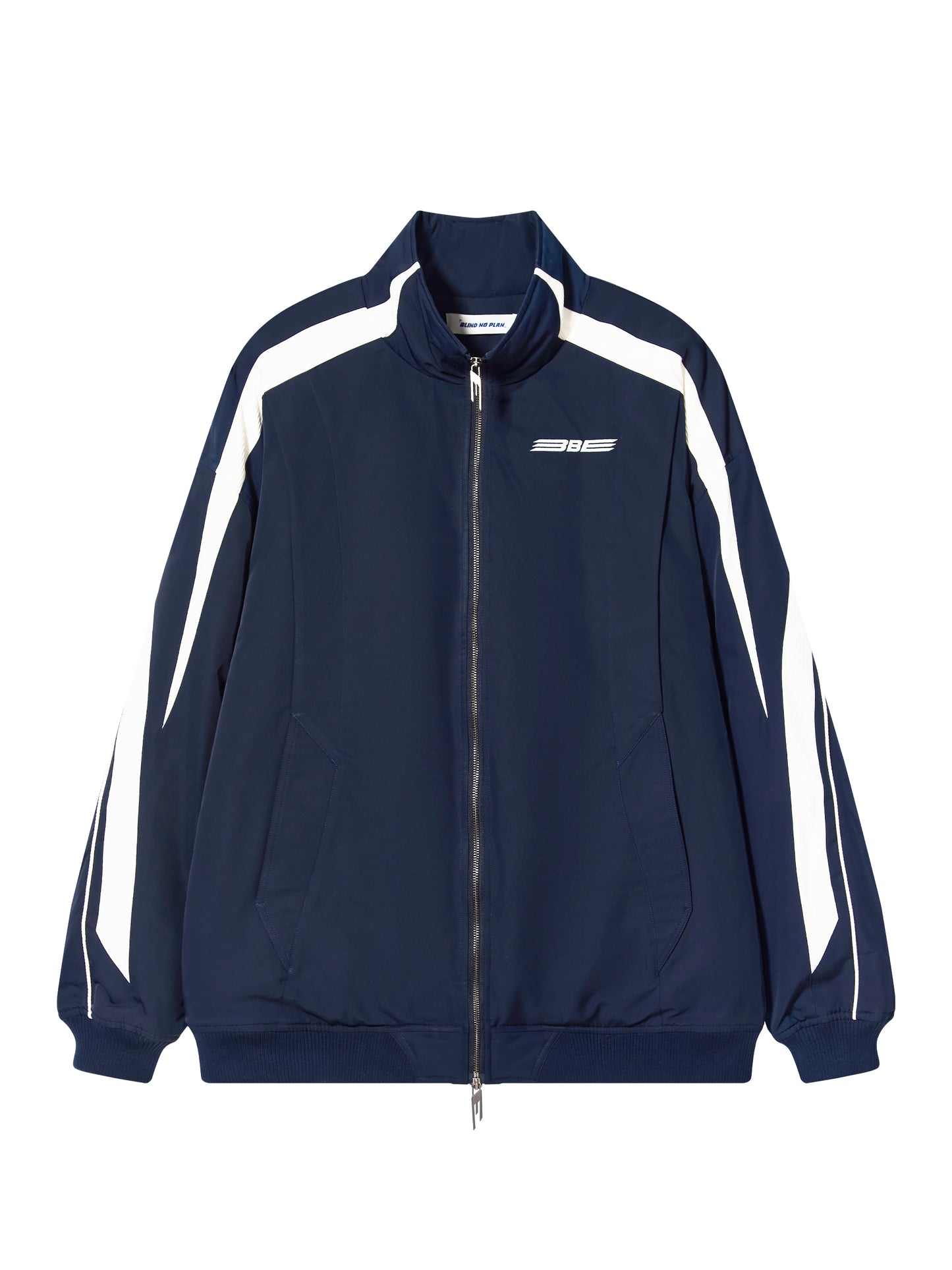 contrast color splicing logo sports cotton jacket