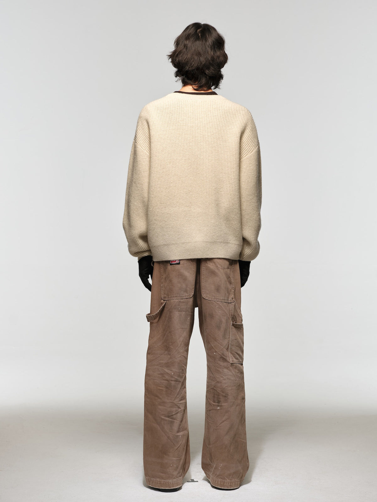 Wool Round-Neck Sweater with Embroidery