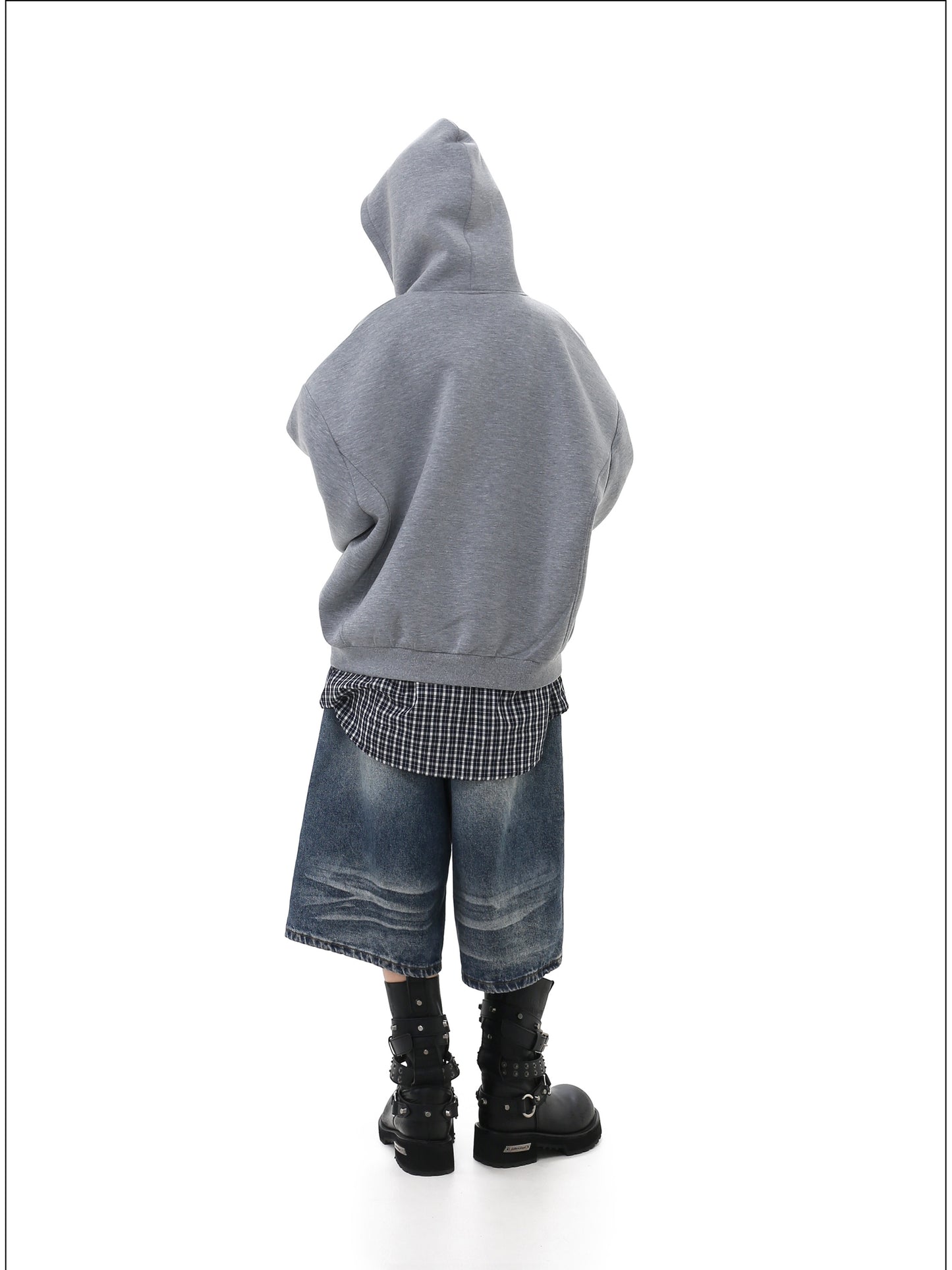 Faux Two-Piece Hooded Sweatshirt