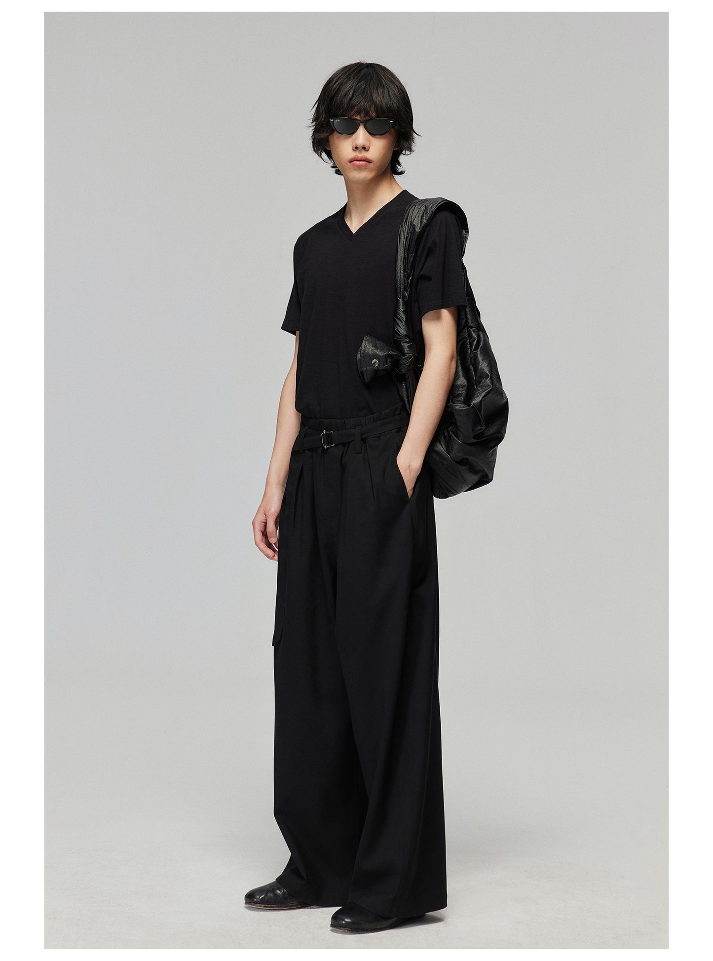 Adjustable Waistband Wide Pants