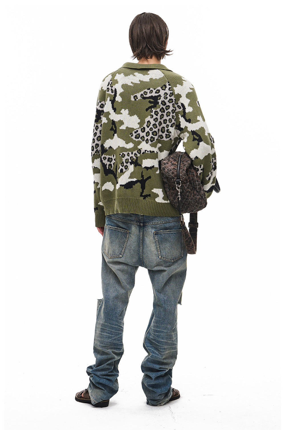 Retro Camouflage Leopard-Print Casual Knit