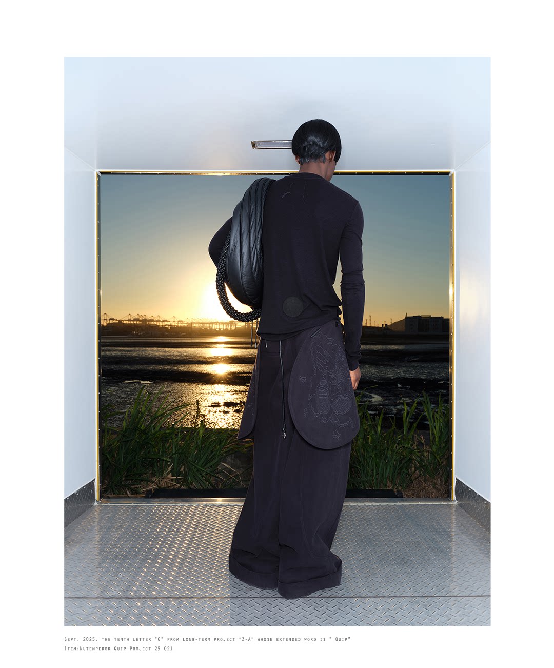 Embroidered Pocket Bag Wide-Leg Pants