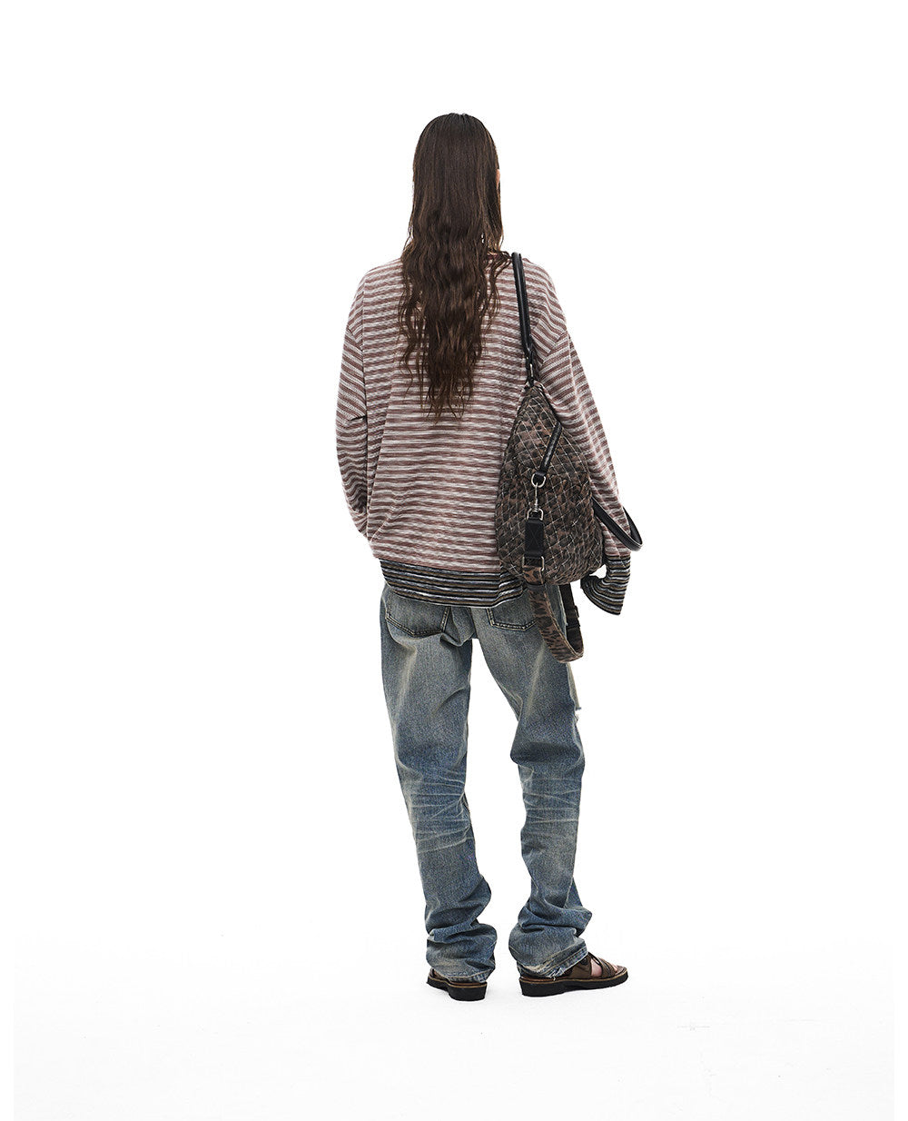 Pullover-Style Striped T-Shirt