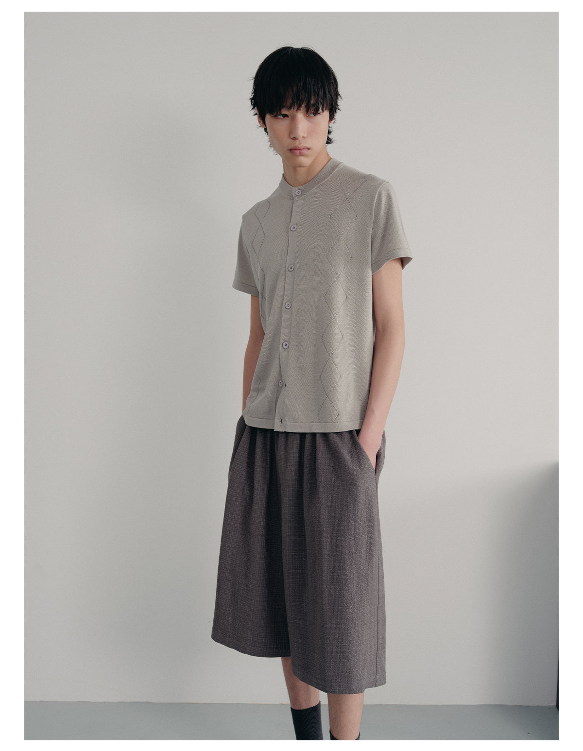 Ice Silk Fabric Knit Cardigan