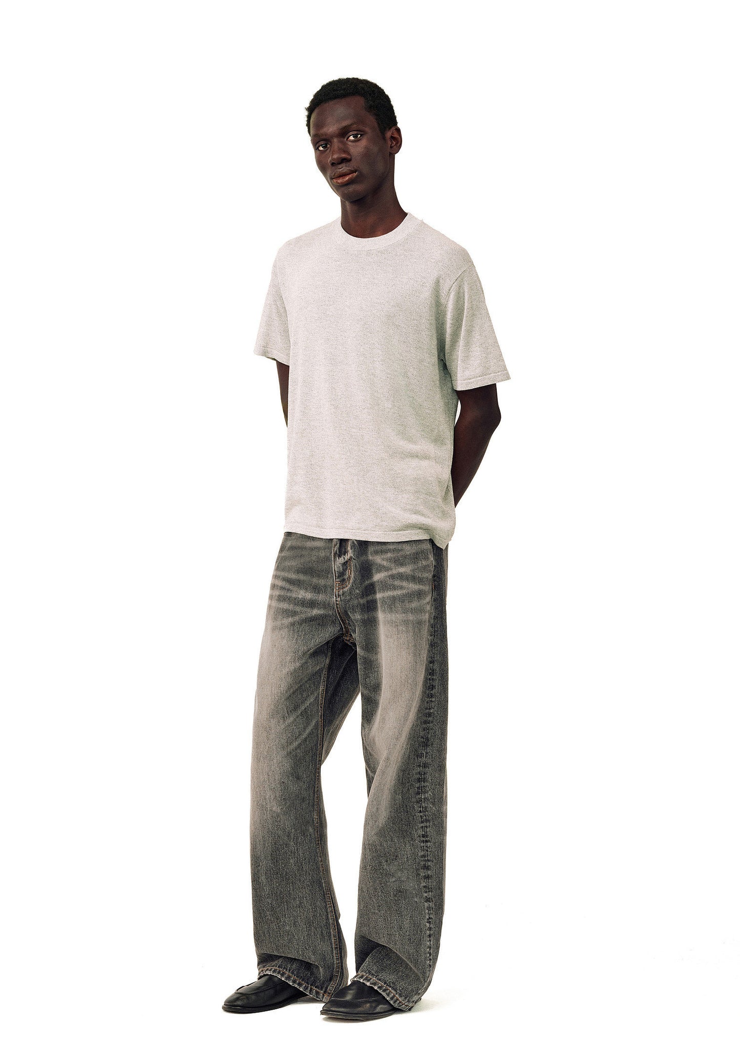 Unwashed denim pants
