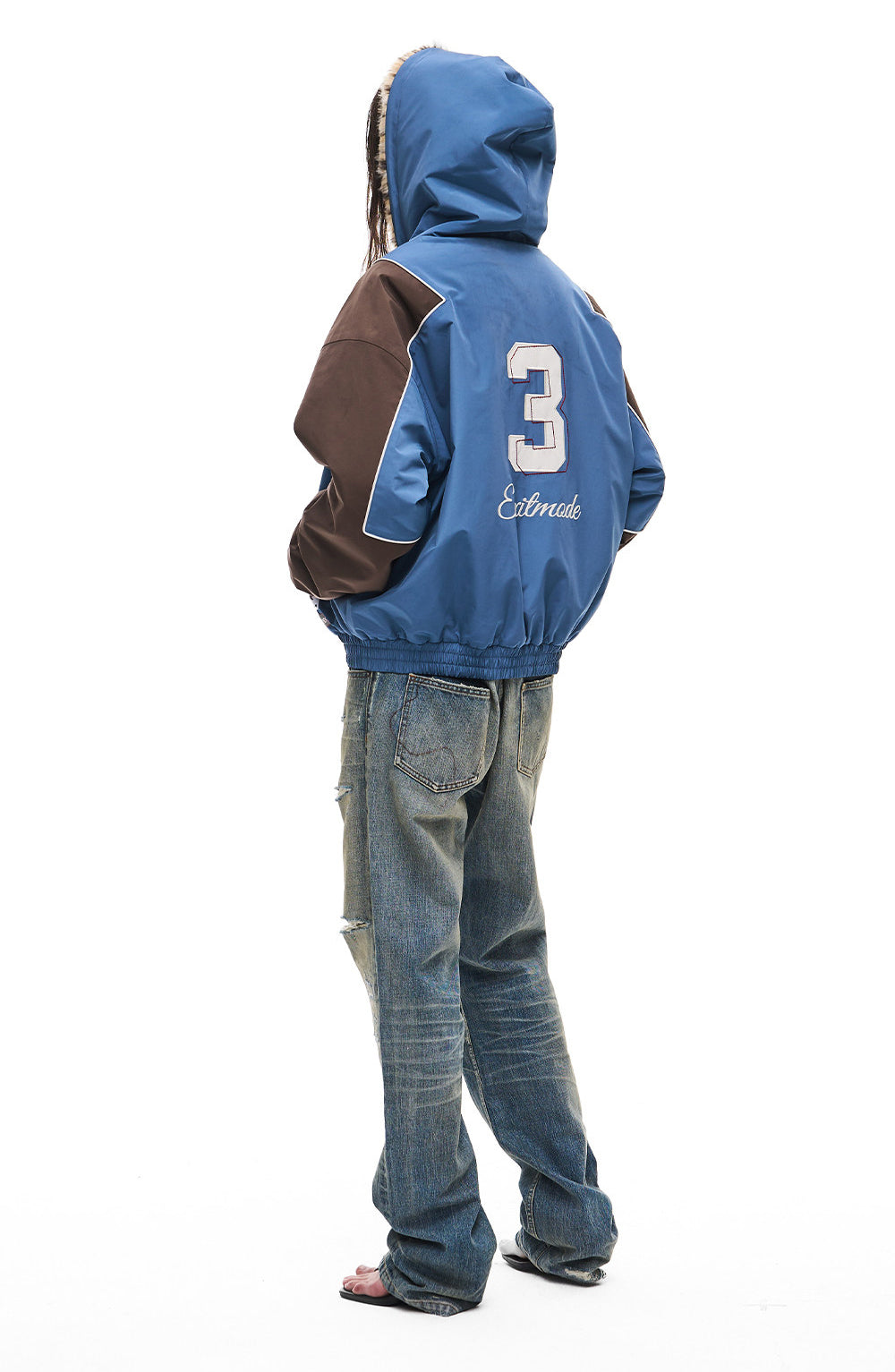 Leopard-Print Reversible Hooded Sports Jacket
