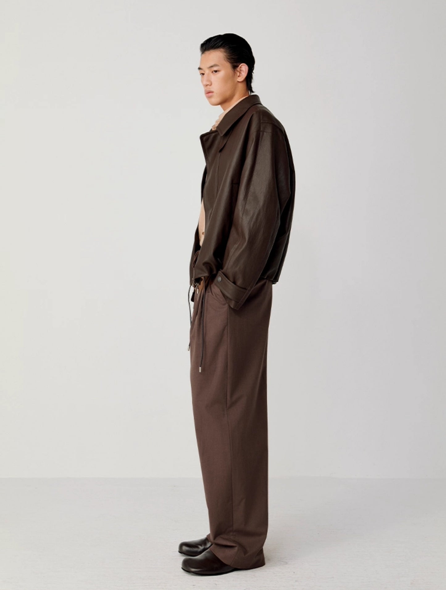 Pleated Drawstring Casual Pants