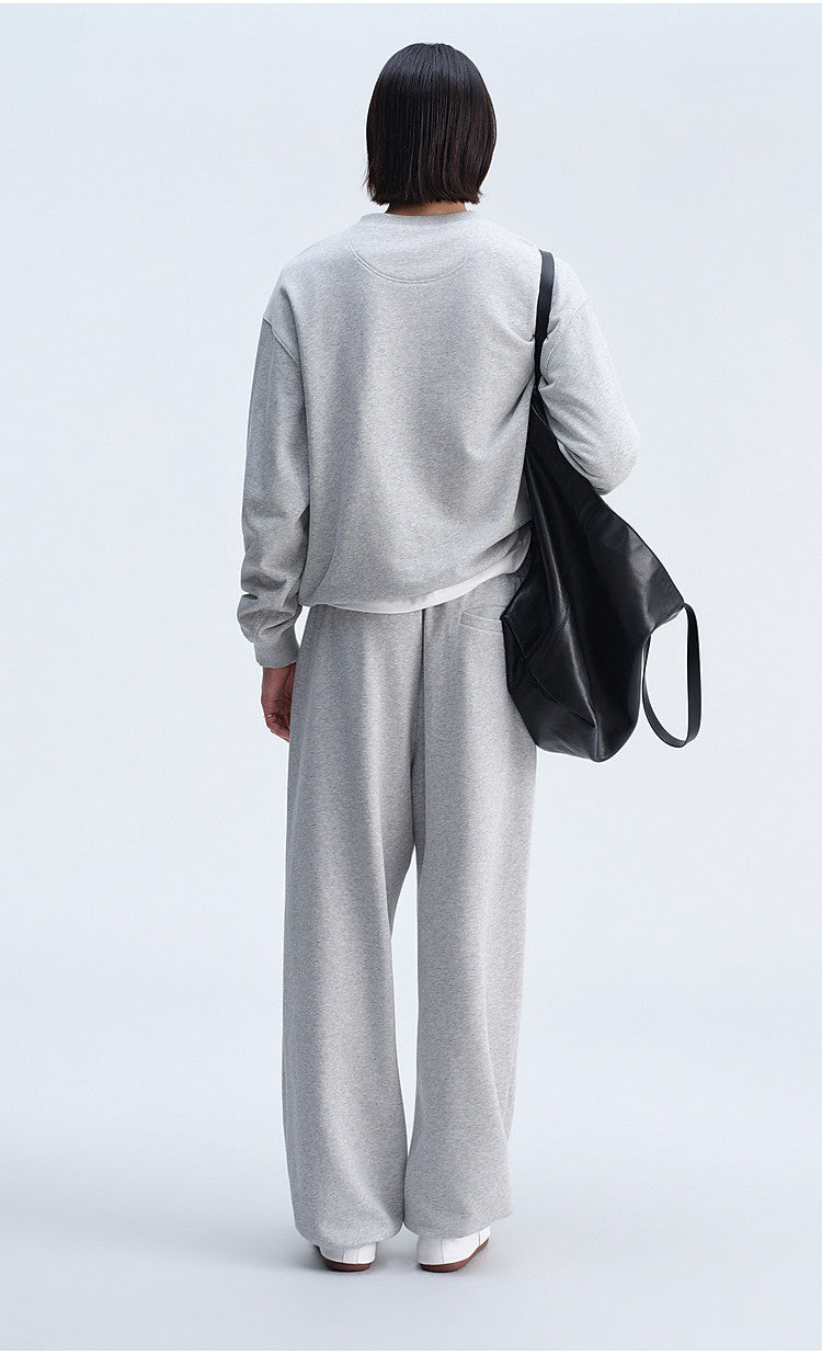 Casual Sweatshirt with Loose Rib Knit