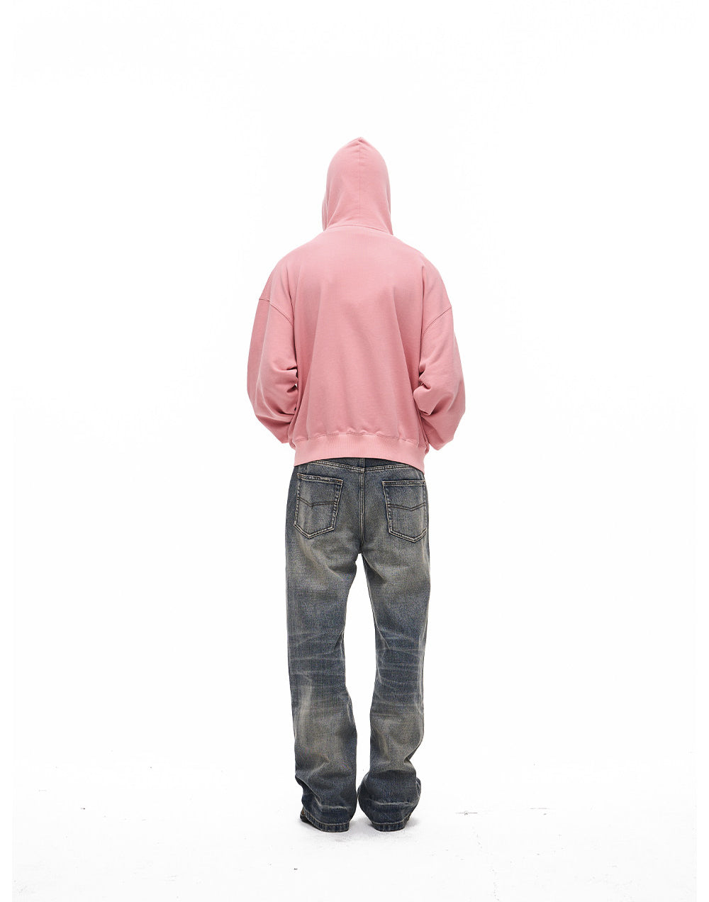 Alphabet Embroidered Hoodie with Zipper