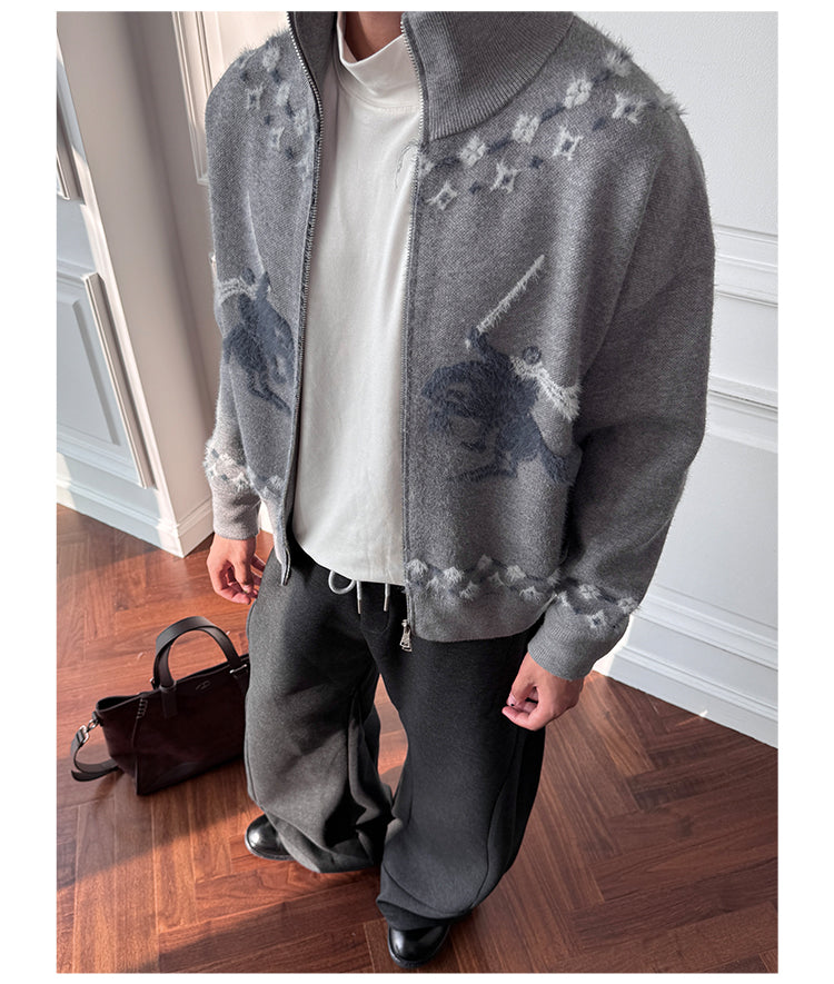 Stand Collar Design Cardigan