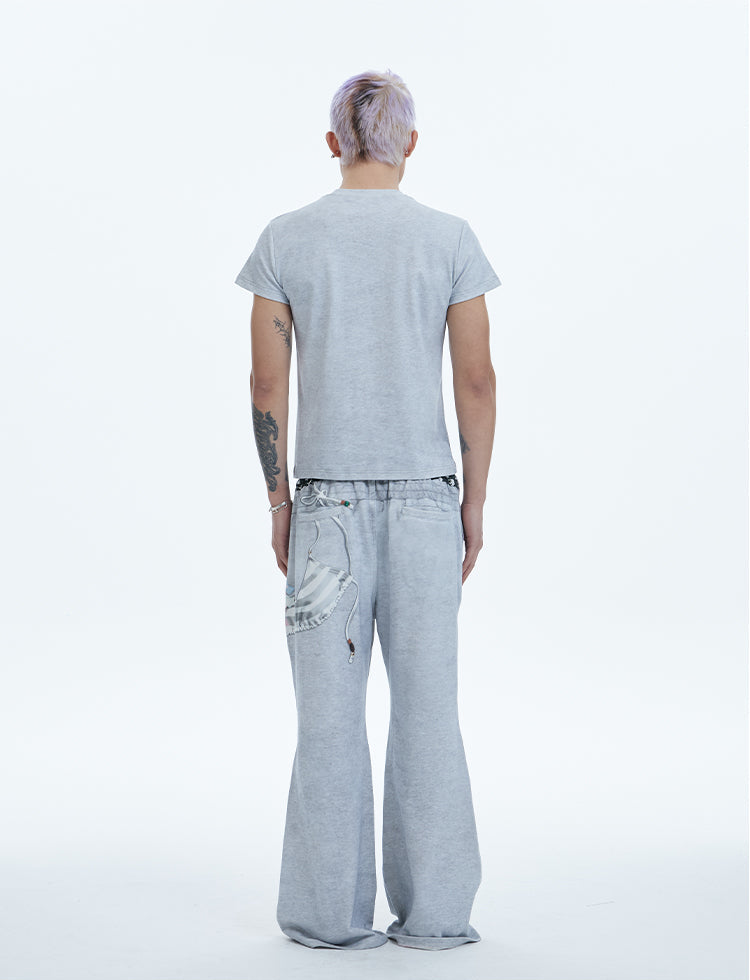 체인 프린트 라운드 넥 T-Shirt