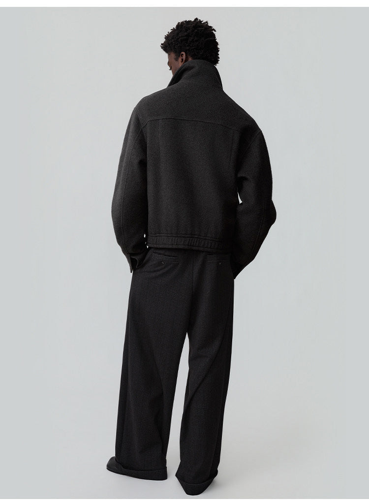 Double-Pleated Waist Casual Pants