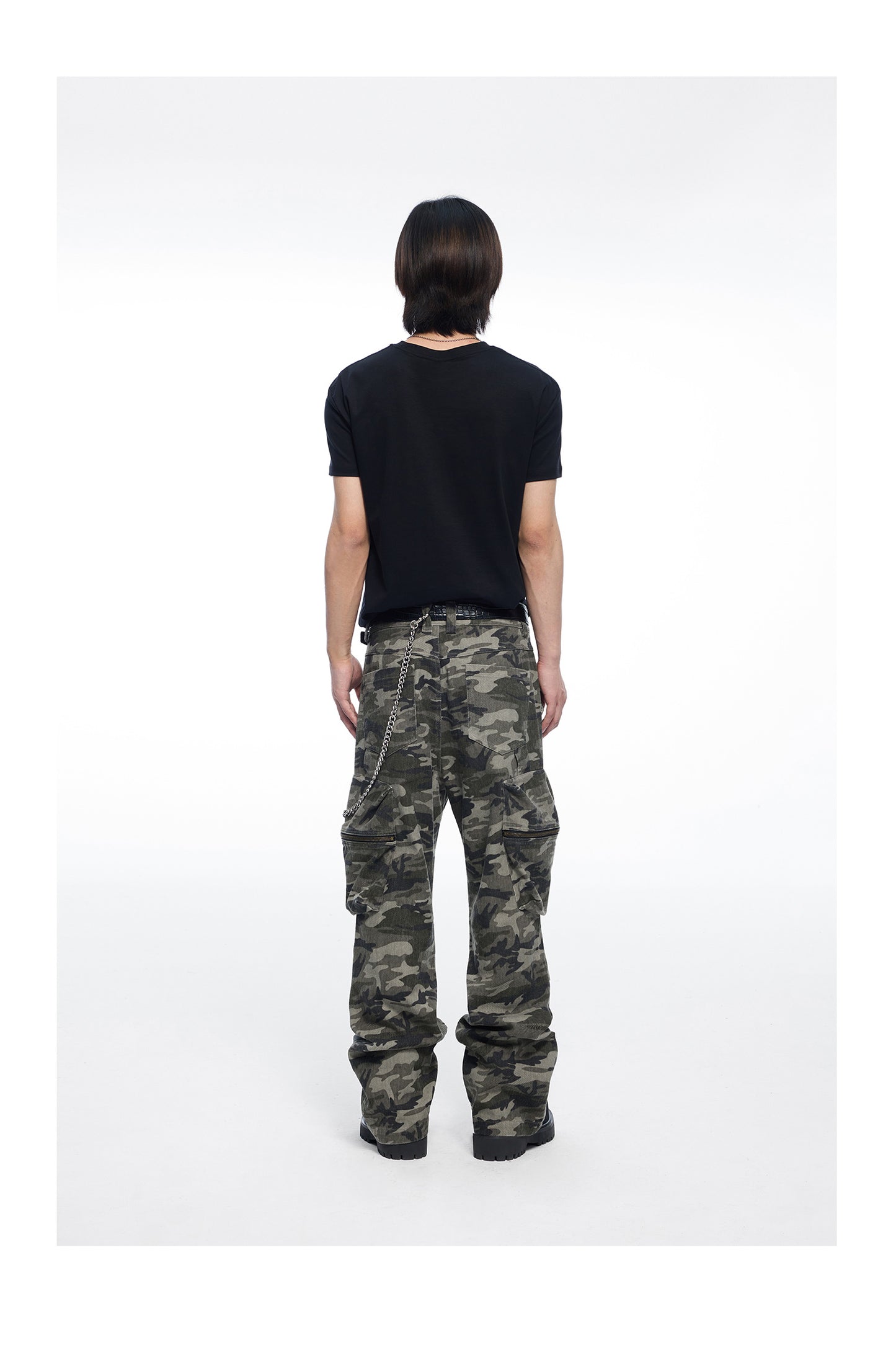 Washed and Damaged Casual Pants