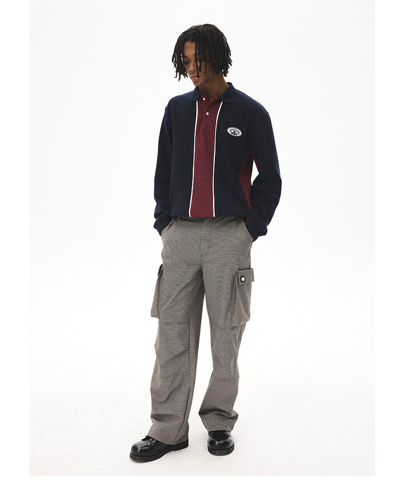 Pleated multi-pocket casual pants