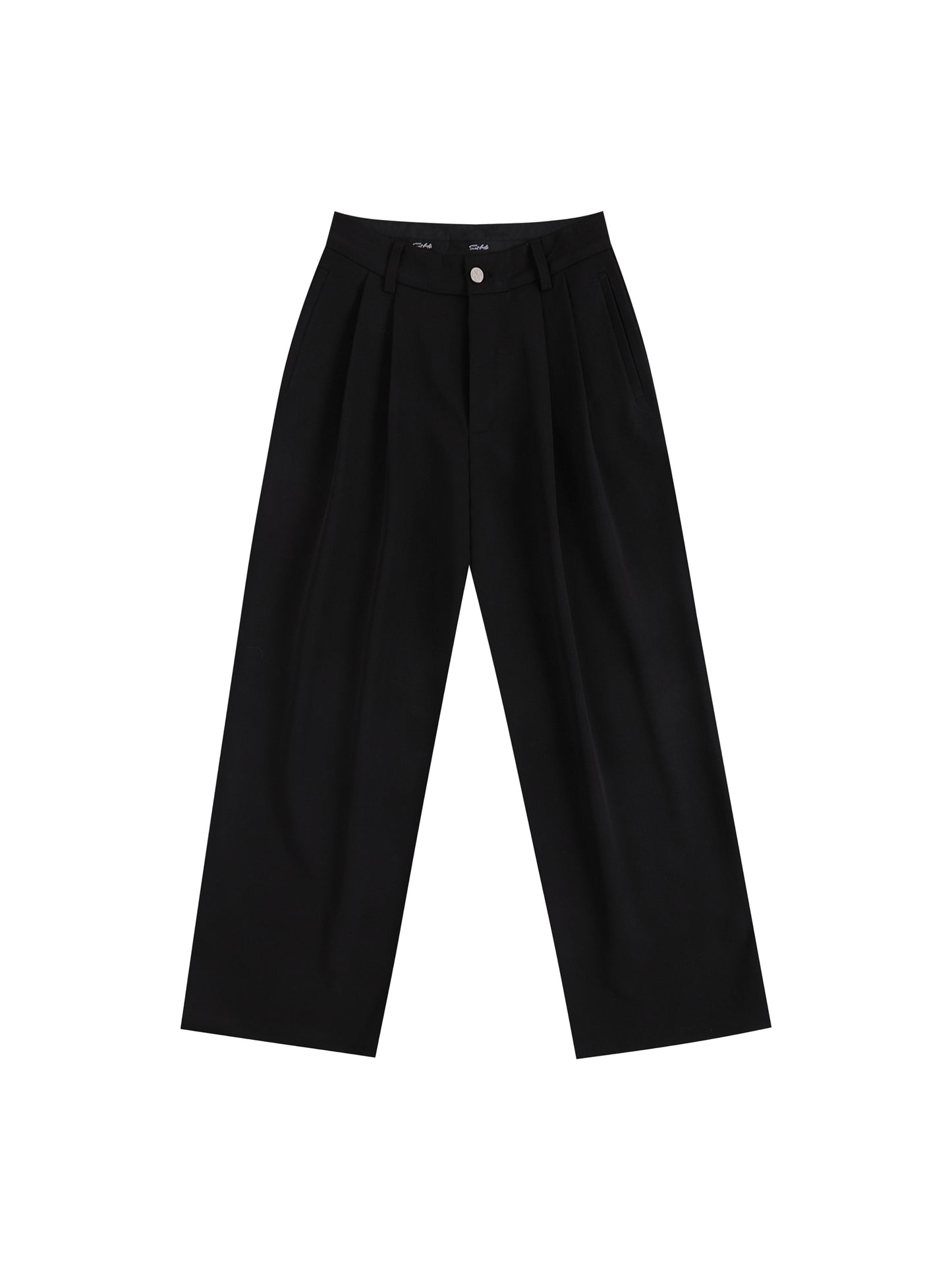 Double pleated straight pants