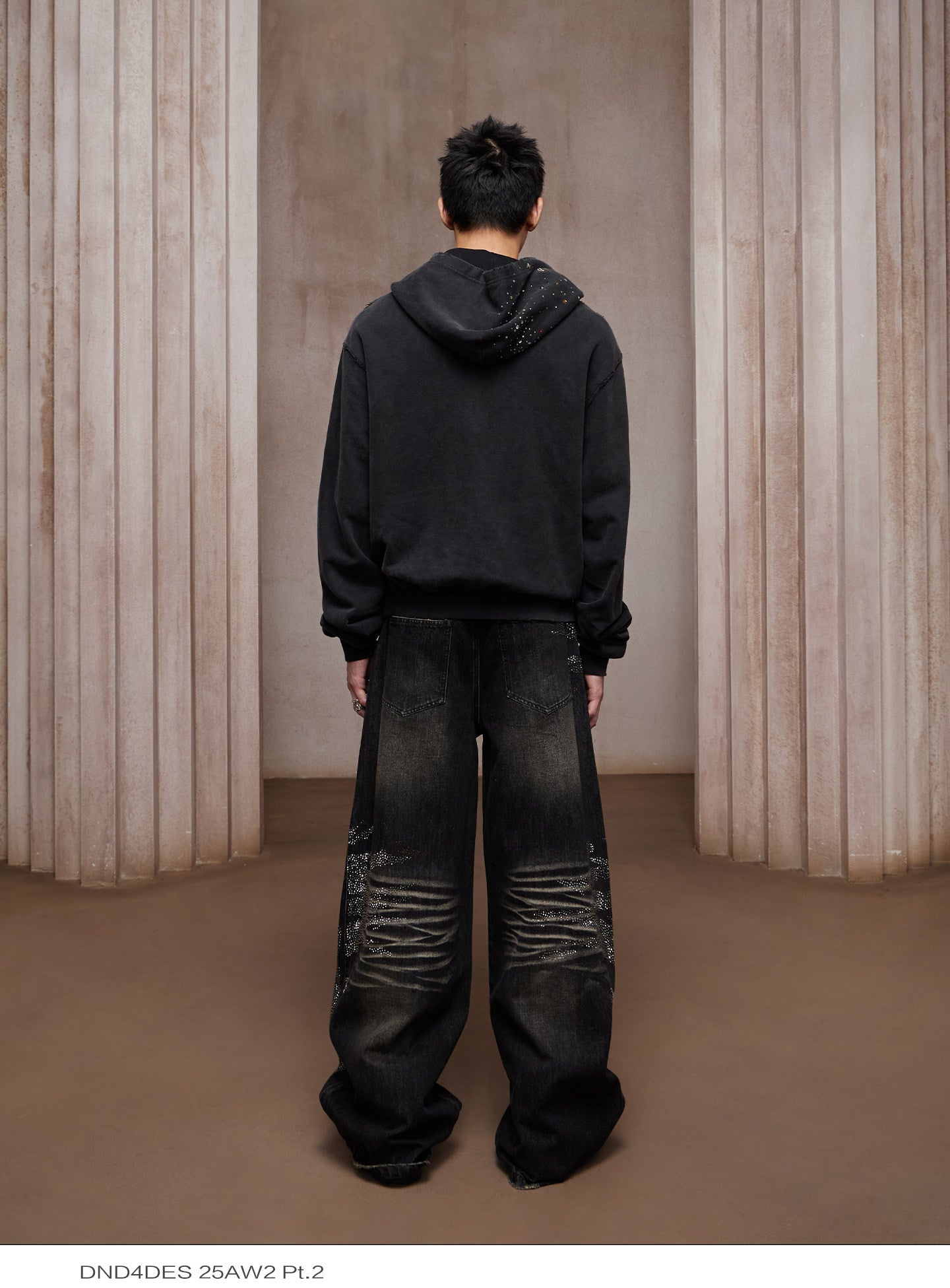 Rhinestone Heavy Duty Washed Denim