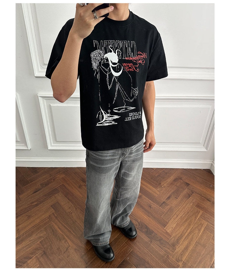 Pure Cotton Printed Round-Neck T-Shirt