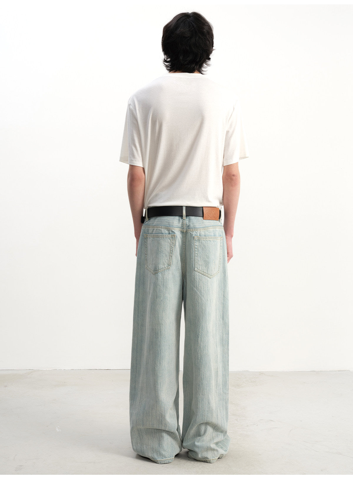Bamboo-Print Denim Pants