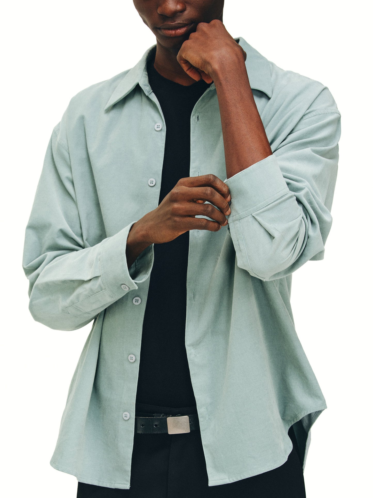 Fine-wale corduroy shirt