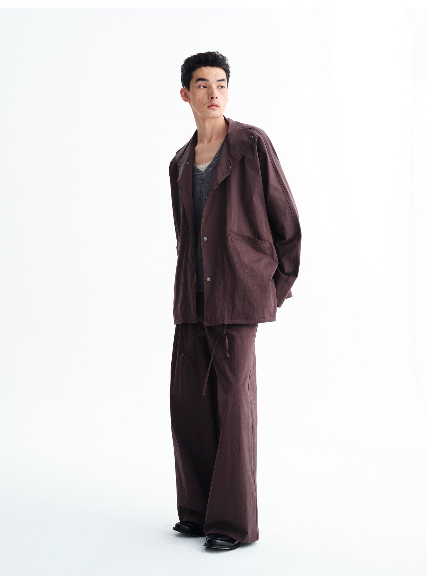 Relaxed wide-leg casual pants