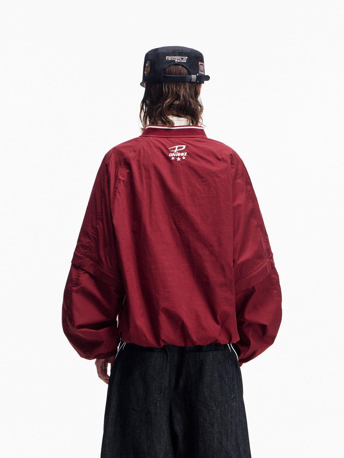 Detachable sleeves V-neck shirt