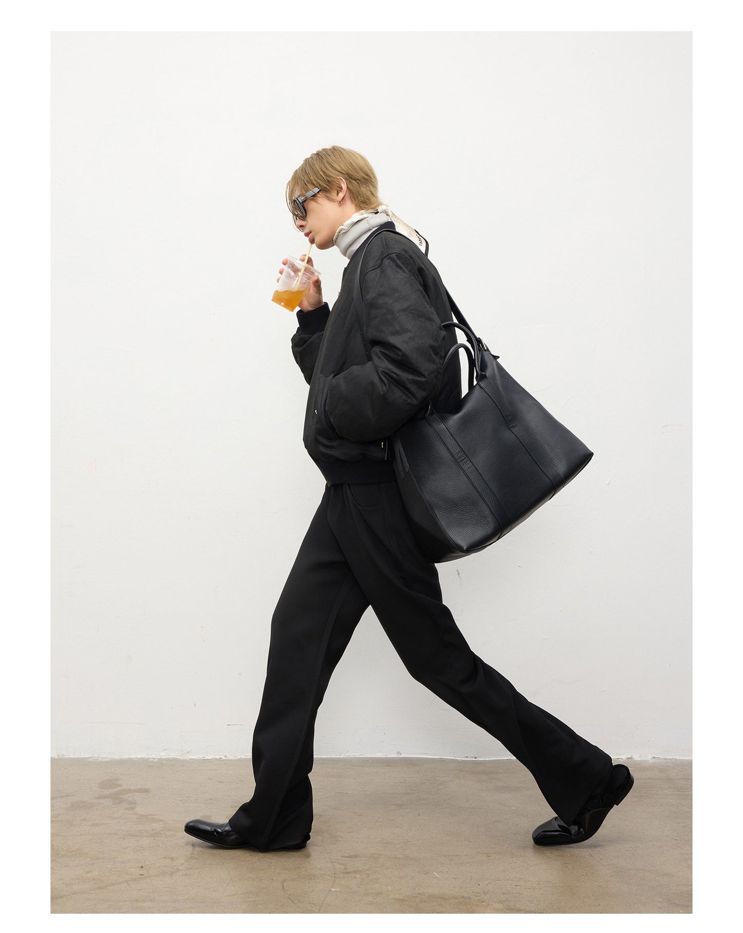 PU Suede Patchwork Tote Bag