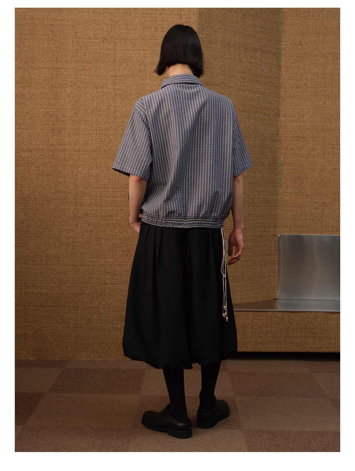 Bubble Pleats Curve Shirt