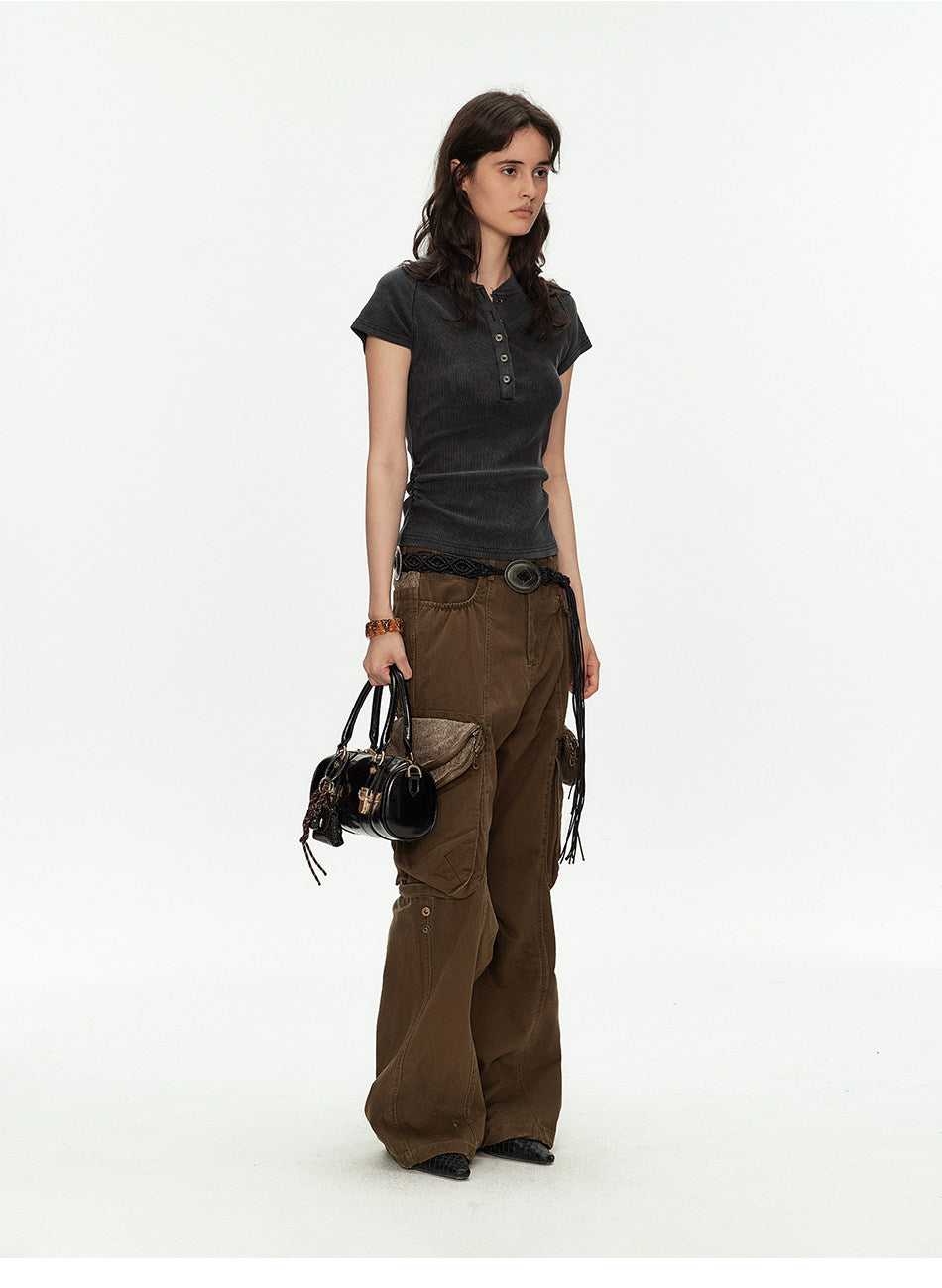 Casual Pants with Double Zippers