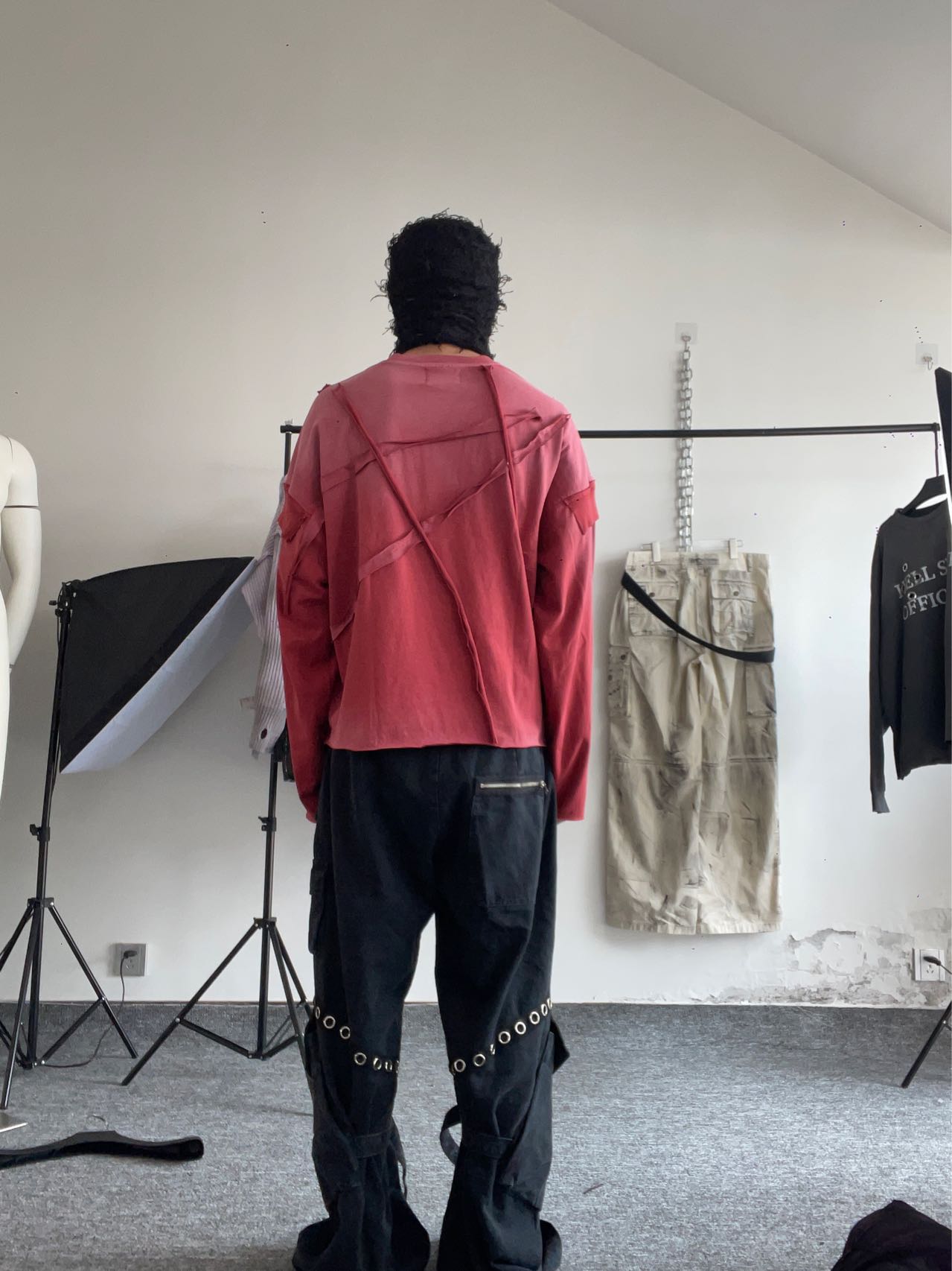 Damaged Patchwork Destroy Long Sleeve Shirt