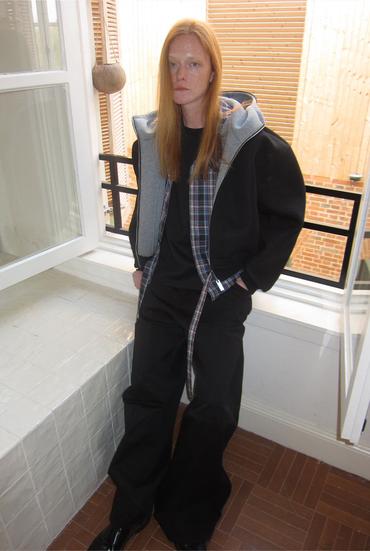 Two-tone hooded sweatshirt