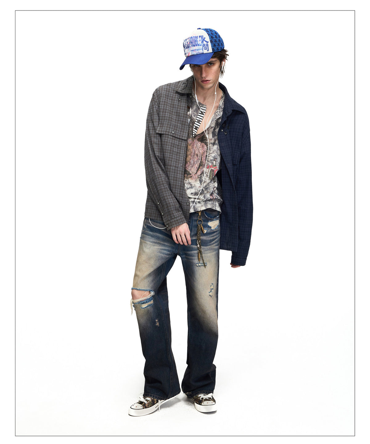 Vintage-Style Micro-Flared Denim Pants