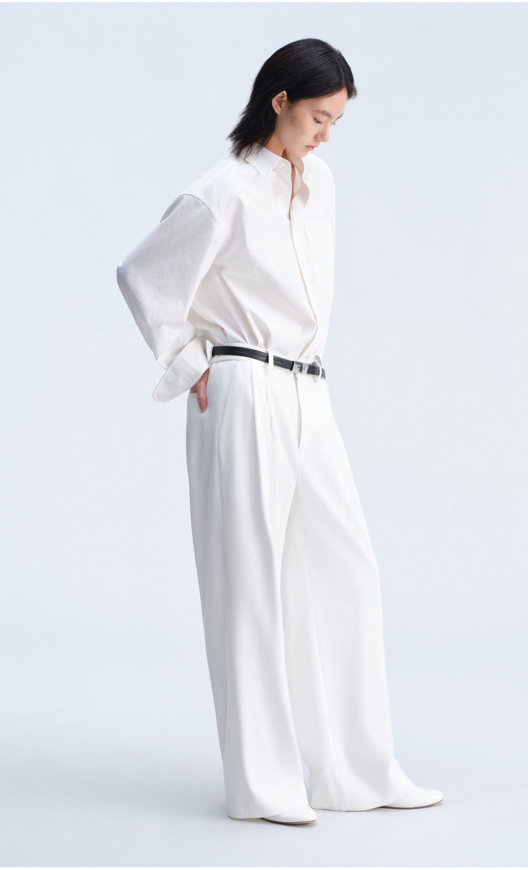 Casual Pants with Elastic Waistband at the Back