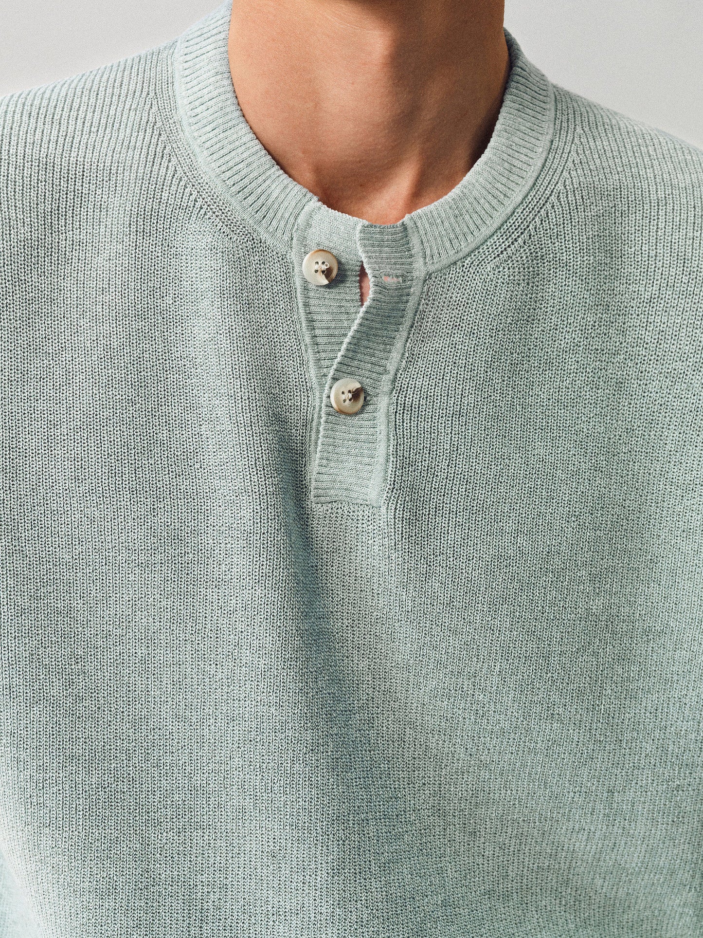Henley Neck Linen Knit