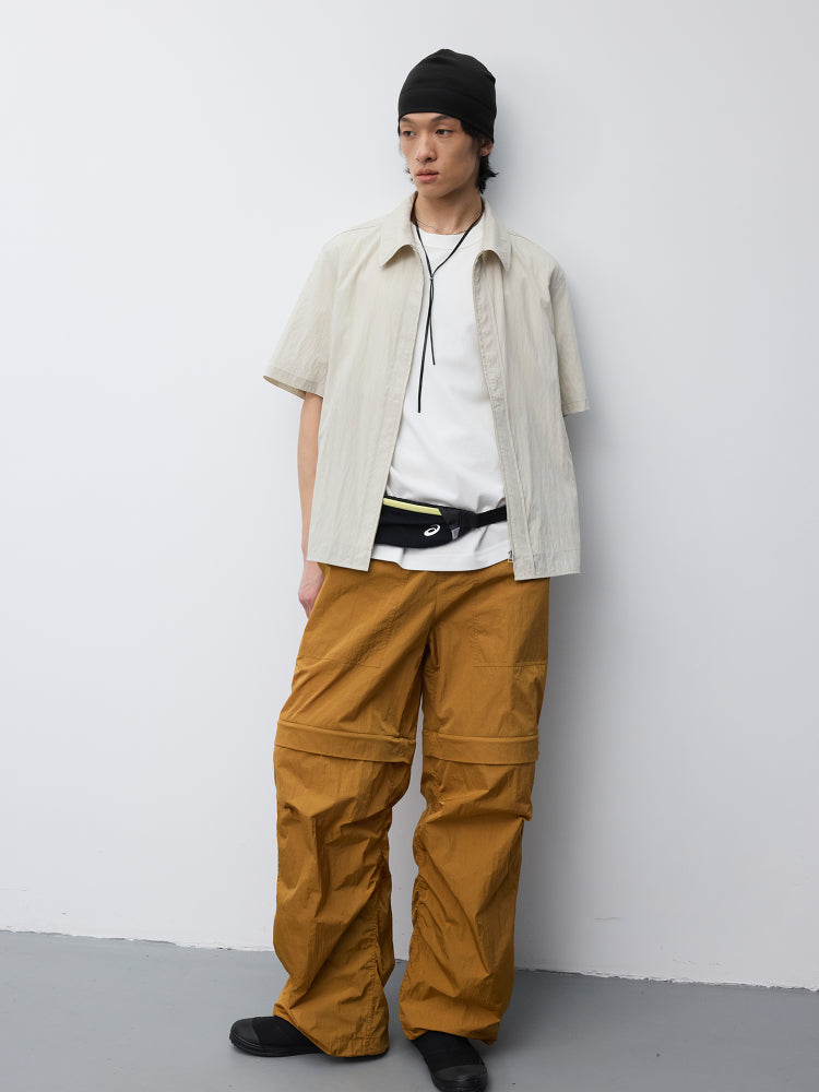 Nylon Curved Stitch Zipper Shirt