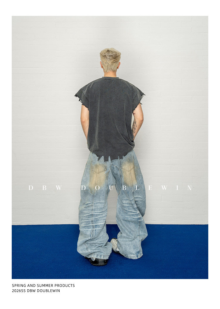 Wash-treated Distressed T-Shirt