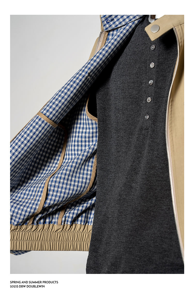 Retro Check Pattern Lapel Jacket