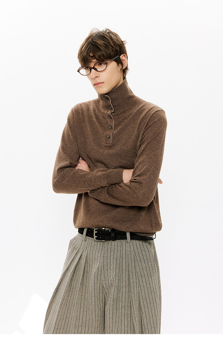 Double-Layer Stand Collar Knit
