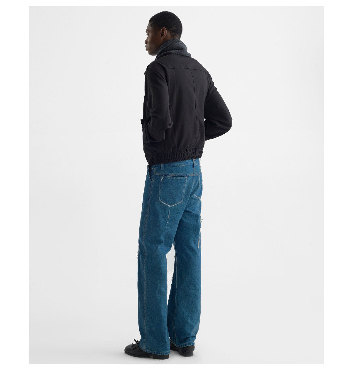 Water-Washed Straight-Leg Denim Pants
